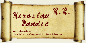 Miroslav Mandić vizit kartica